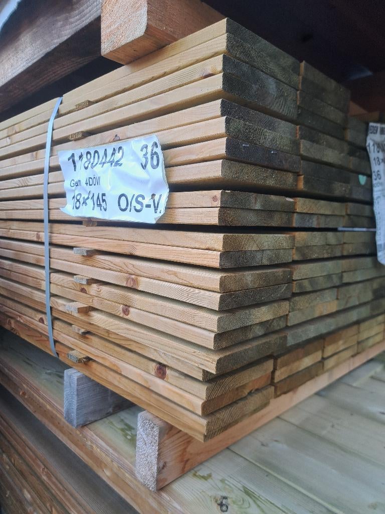 tuinhout /zweeds rabat /  halfhouts rabat, Minder dan 25 mm, Nieuw, Plank, 300 cm of meer