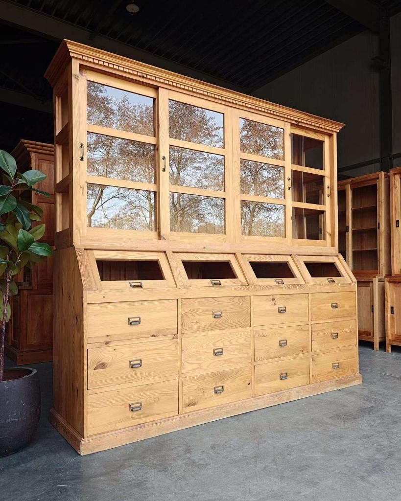 Oude Grutterskast | Grenen Apothekerskast | Winkelkast #4099, Ophalen of Verzenden