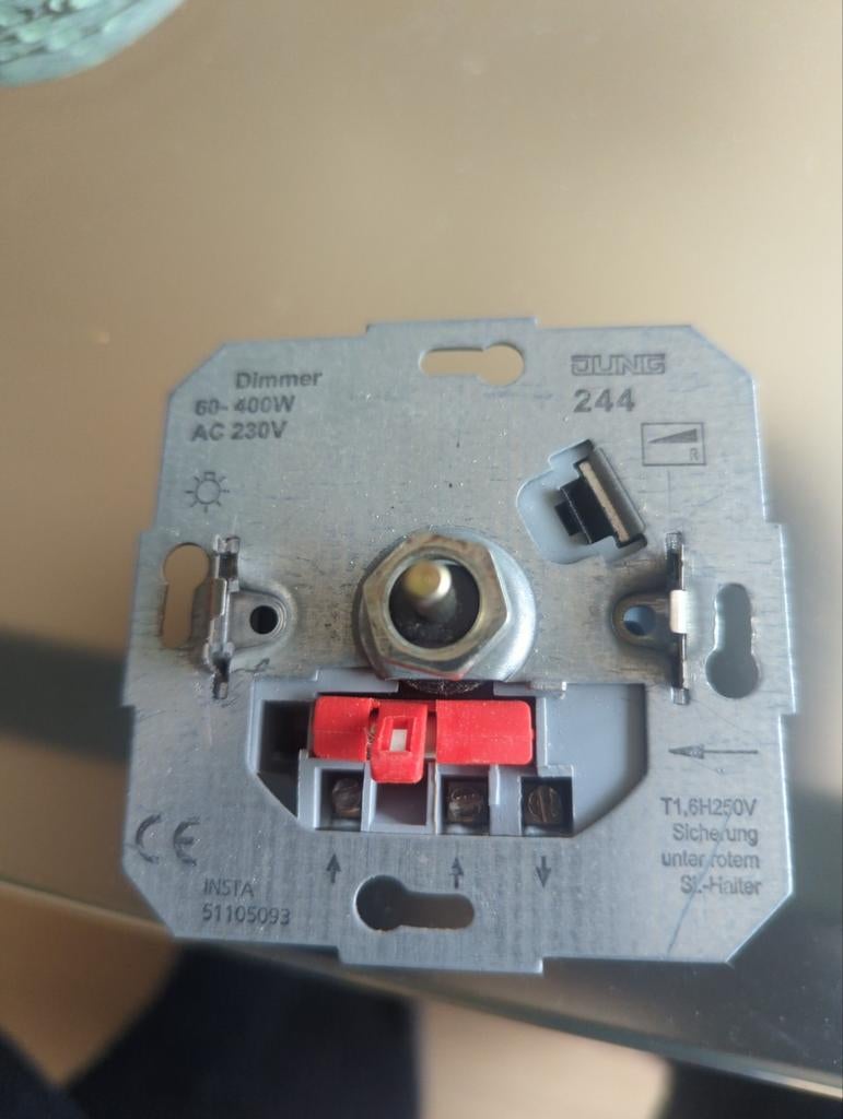 Jung 244 Dimmer 60-400 Watt, Doe-het-zelf en Verbouw, Elektra en Kabels, Ophalen of Verzenden