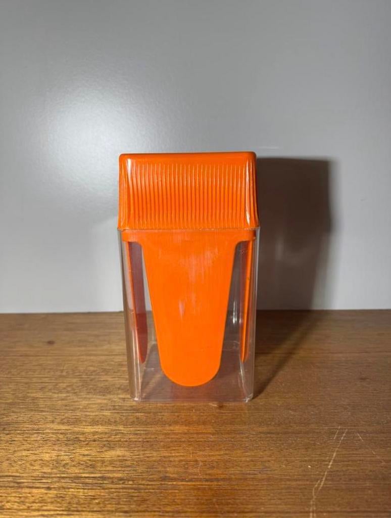 Vintage oranje kunststof transparant (keuken)bakje.516, Ophalen of Verzenden