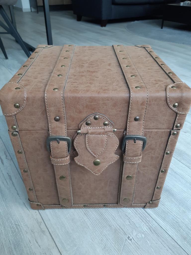 Luxe leer bewerkte opbergkist 36 x 36 x 36 cm, Ophalen, Minder dan 50 cm, Minder dan 50 cm