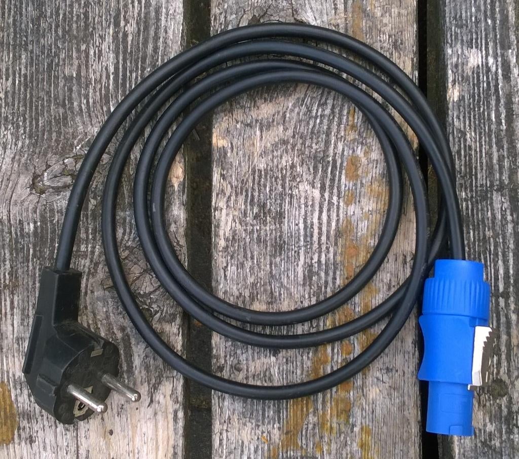 Spanningssnoer Schuko - Powercon ca 1,25 m, Ophalen of Verzenden, Zo goed als nieuw, Nb, Nb