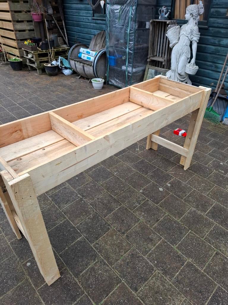 Moestuinbak voor aardbeien, sla of kruiden, Tuin en Terras, Ophalen, Rechthoekig, Hout