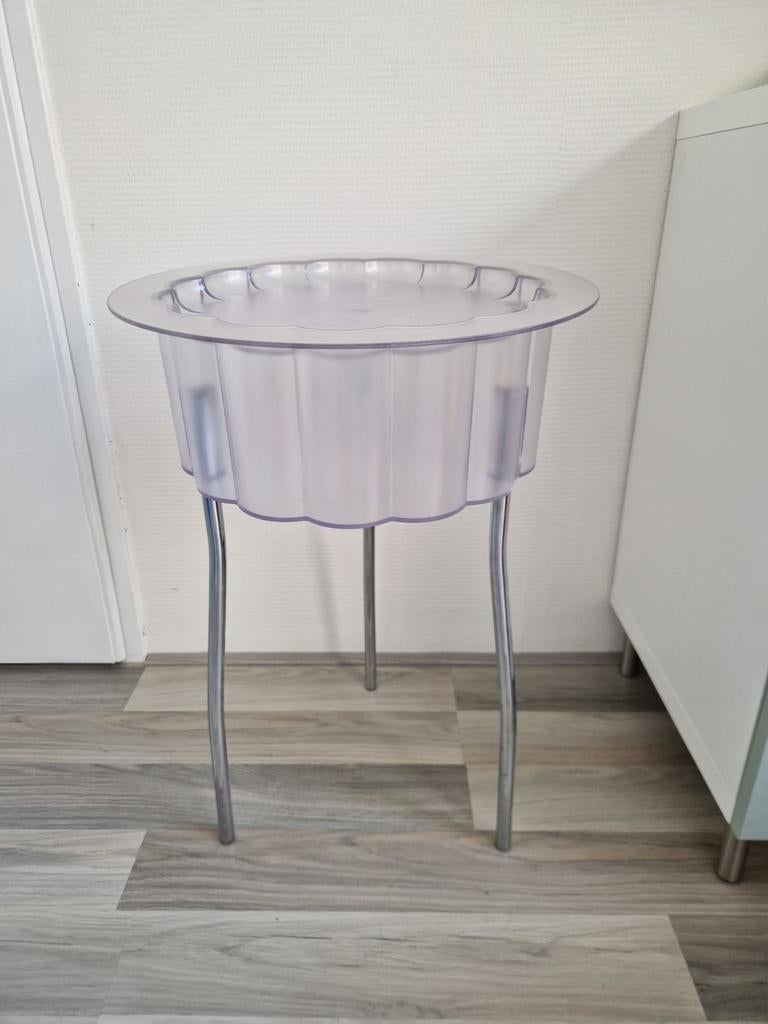 Leuke transparante bijzettafel met opbergruimte, Huis en Inrichting, Tafels | Bijzettafels, Kunststof, Gebruikt, Modern, Speels