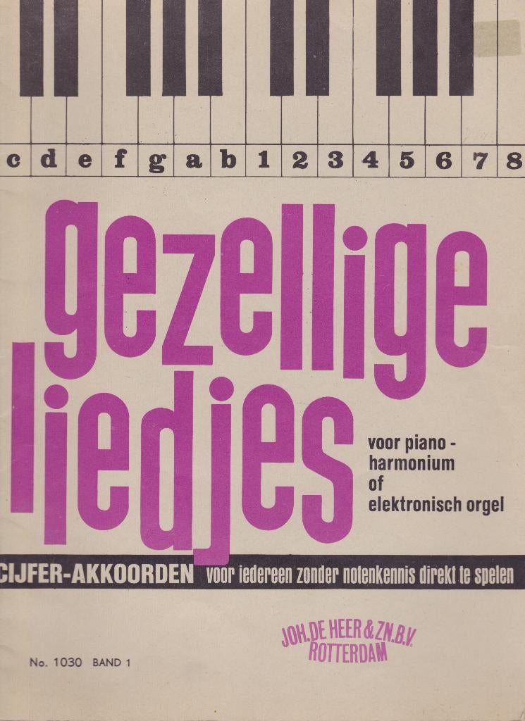 HENK GELUK - GEZELLIGE LIEDJES - BAND 1 - CIJFERAKKOORDEN, Gebruikt, Ophalen of Verzenden, Artiest of Componist, Piano