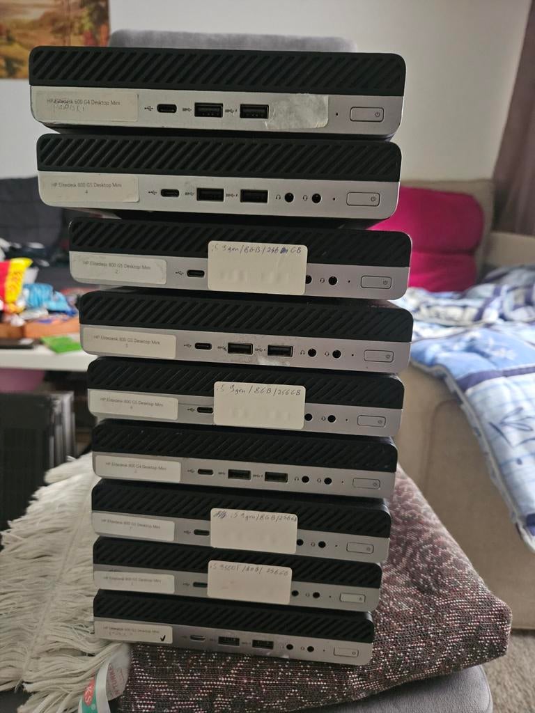 9 x hp elitebook mini  desktops i5 core, Computers en Software, Desktop Pc's, Gebruikt, 2 tot 3 Ghz, SSD, Ophalen