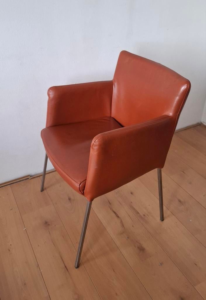 GRATIS! 6 mooie eetkamerstoelen!, Huis en Inrichting, Ophalen, Gebruikt, Bruin, Leer