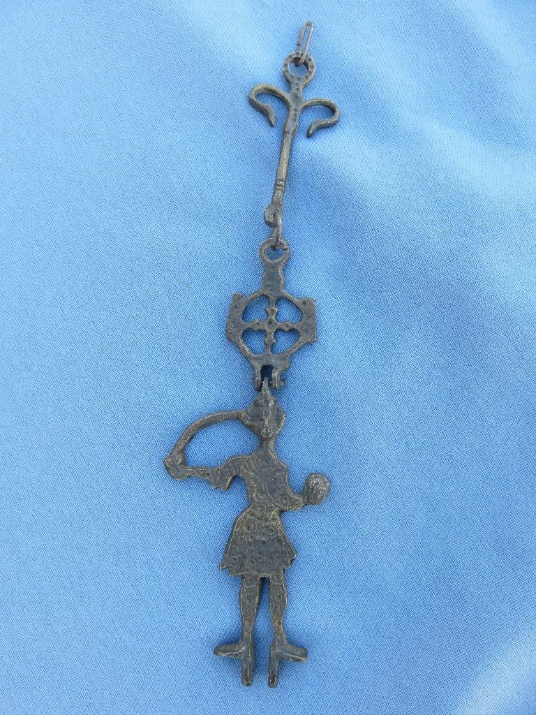 Hanger met heilige in brons – 20e eeuw, Antiek en Kunst, Ophalen of Verzenden, Brons