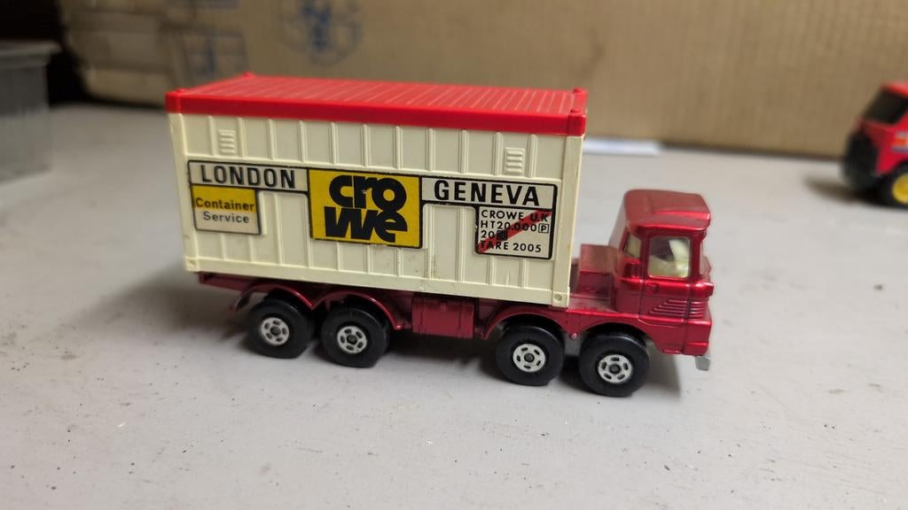 Matchbox Super Kings K-21 Container Truck (1970), Overige merken, Gebruikt, 1:50 of kleiner, Ophalen of Verzenden