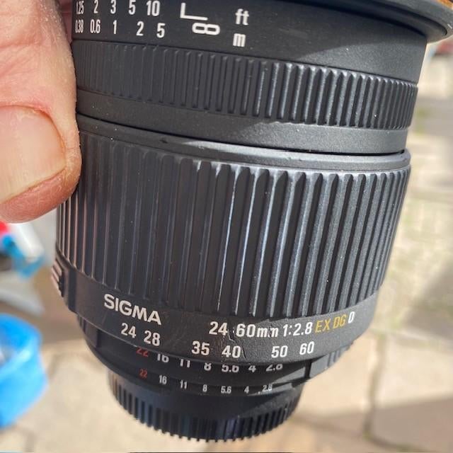 Sigma lens 24-60mm 1:2.8 EX DG D op Nikon gebruikt, Audio, Tv en Foto, Fotografie | Lenzen en Objectieven, Ophalen, Zo goed als nieuw