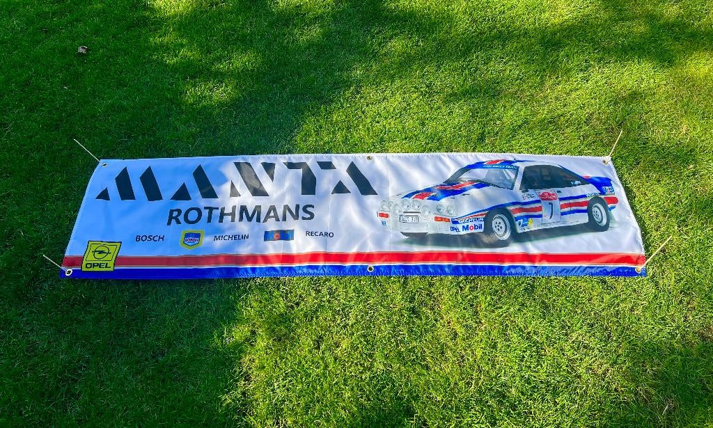 MANTA ROTHMANS BANNER 45X180 MET BEVESTIGGINGS OGEN BEAUTY, Ophalen of Verzenden, Nieuw