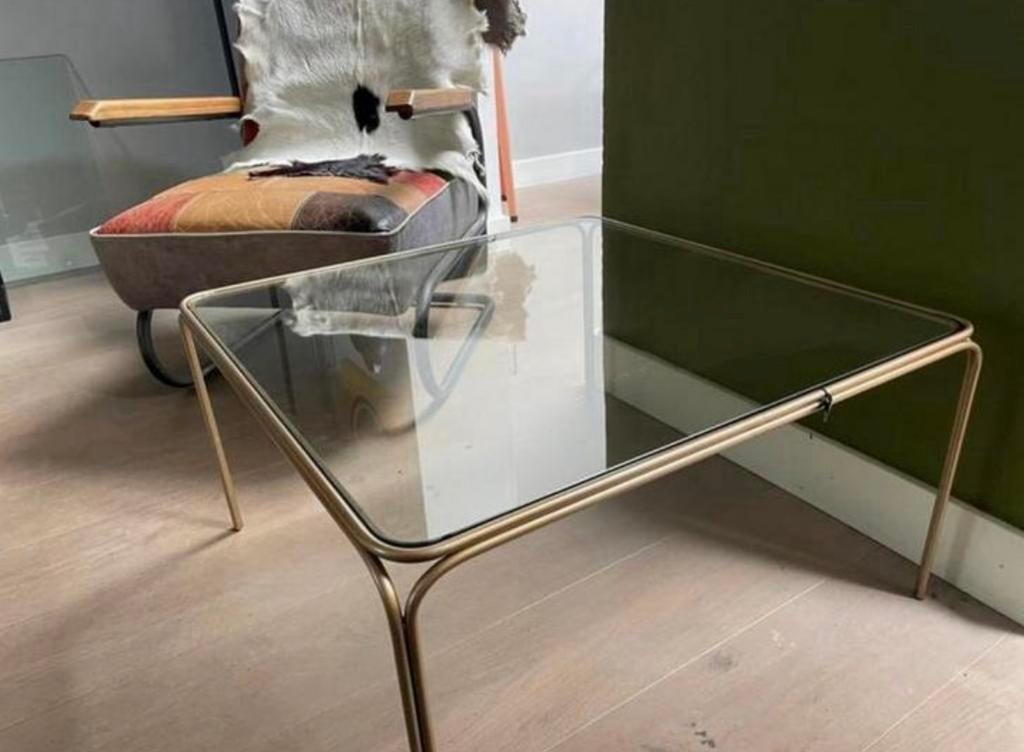 Riverdale Salontafel Roma goud 74x74x40 cm bijzettafel, Huis en Inrichting, Tafels | Salontafels, Ophalen, ., 50 tot 100 cm, .