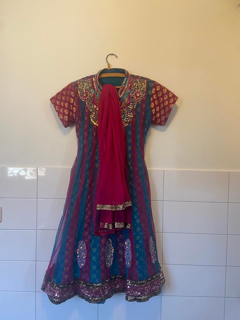 Authentieke Indiase kleding - Carnavalskleding, Ophalen of Verzenden, Zo goed als nieuw, Blauw, Overige typen