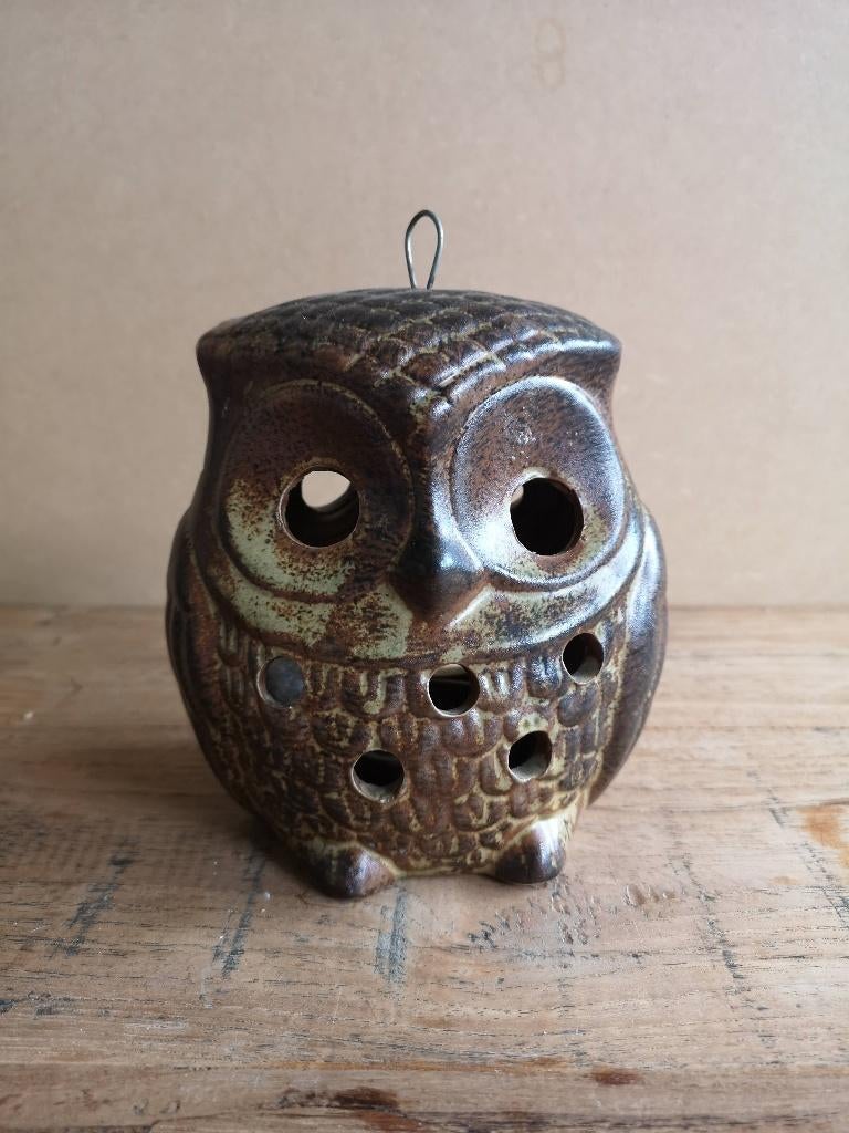 Vintage kandelaar in de vorm van een uil, Overige materialen, Ophalen of Verzenden, Zo goed als nieuw, Kandelaar
