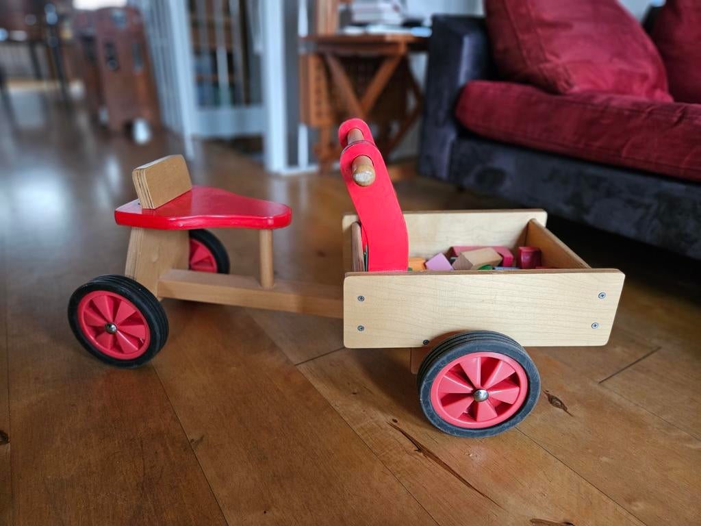 Houten bakfiets degelijk, met gratis blokken!, Ophalen, Gebruikt, Overige merken