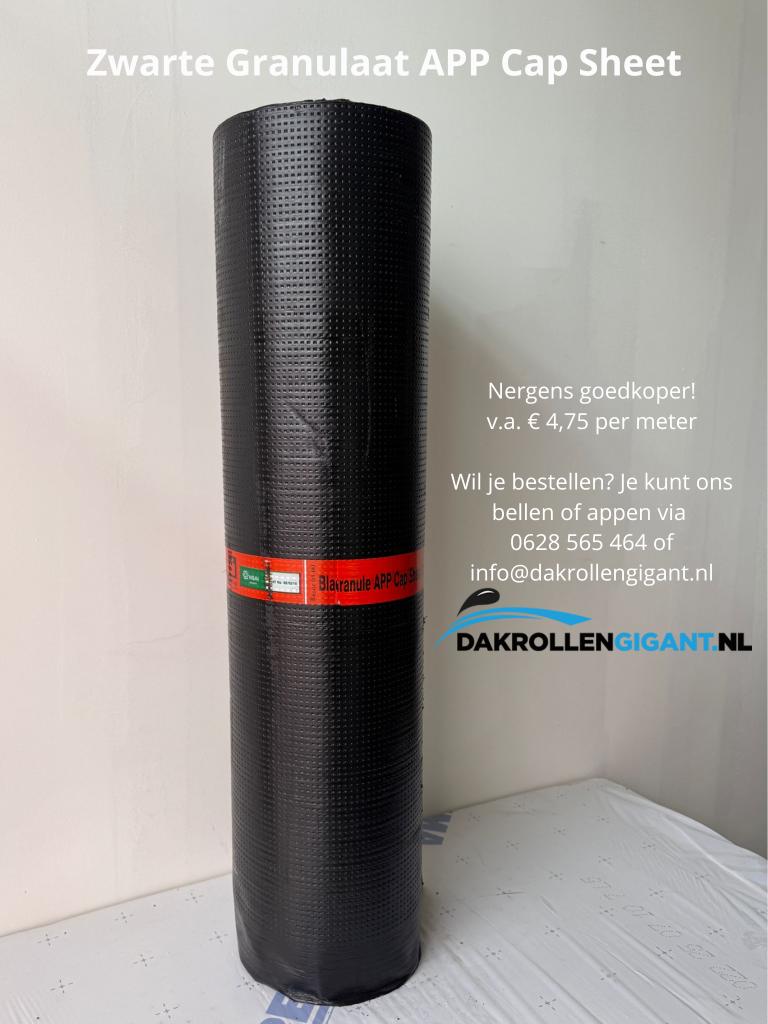 Toplaag mineraal dakbedekking € 5,- per meter, Ophalen, Overige materialen, Info@dakrollengigant.nl, Zwart
