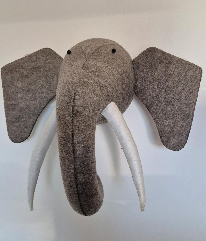 Vilten olifant kop, Ophalen of Verzenden, Zo goed als nieuw, Wanddecoratie