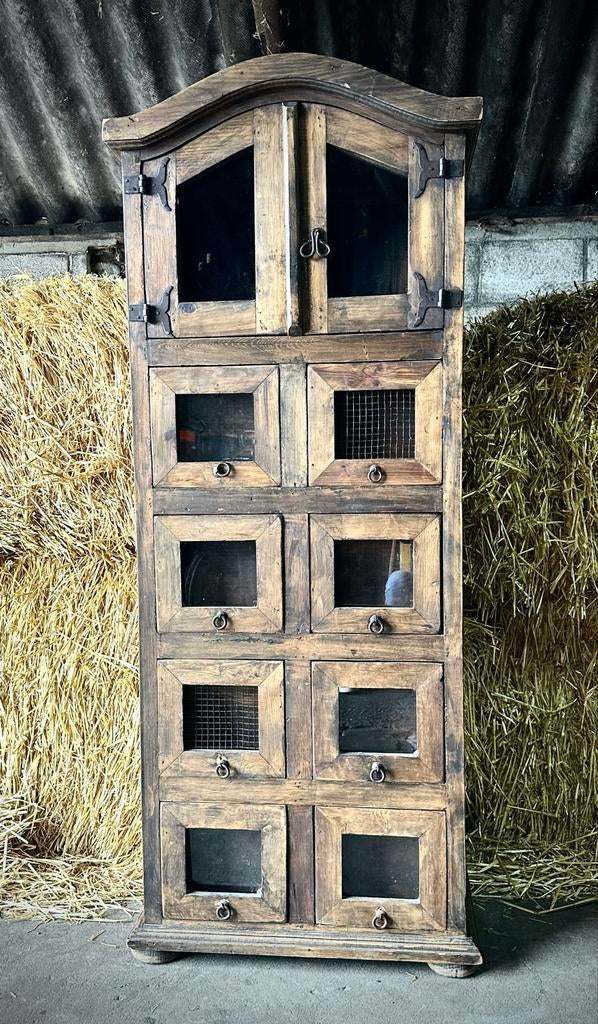 *Antieke eiken apothekerskast - Hoffz * landelijke stijl, Huis en Inrichting, Kasten | Buffetkasten, Gebruikt, 150 tot 200 cm