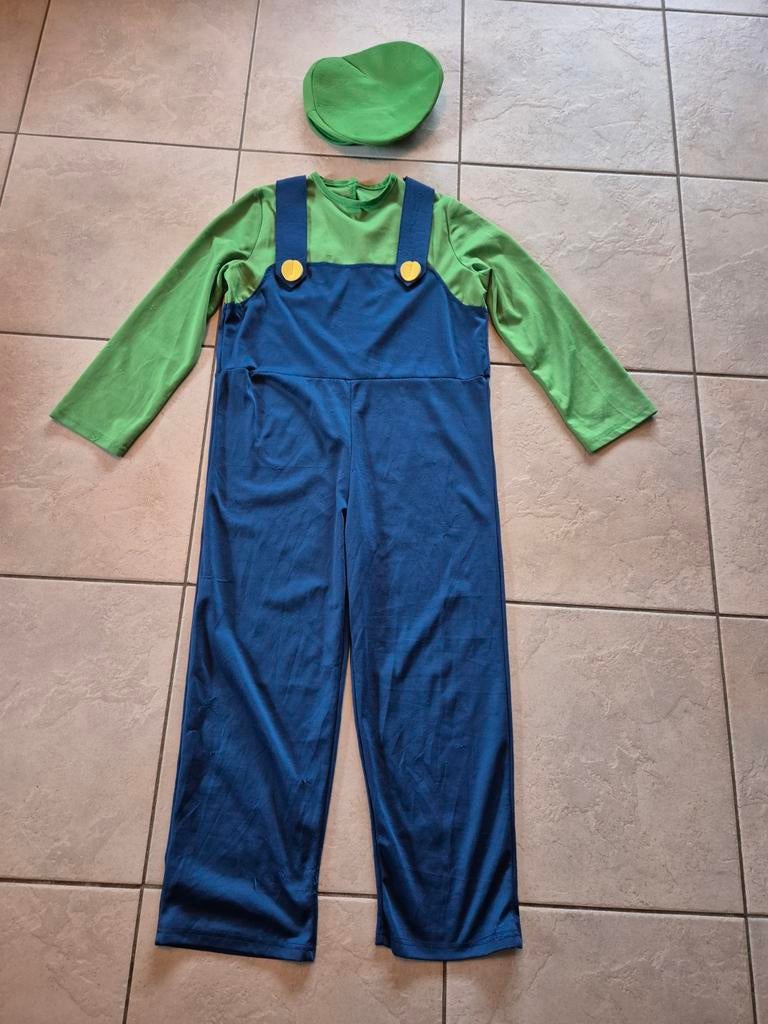 Luigi verkleedpak met pet kindermaat large, Ophalen of Verzenden, Jongen of Meisje