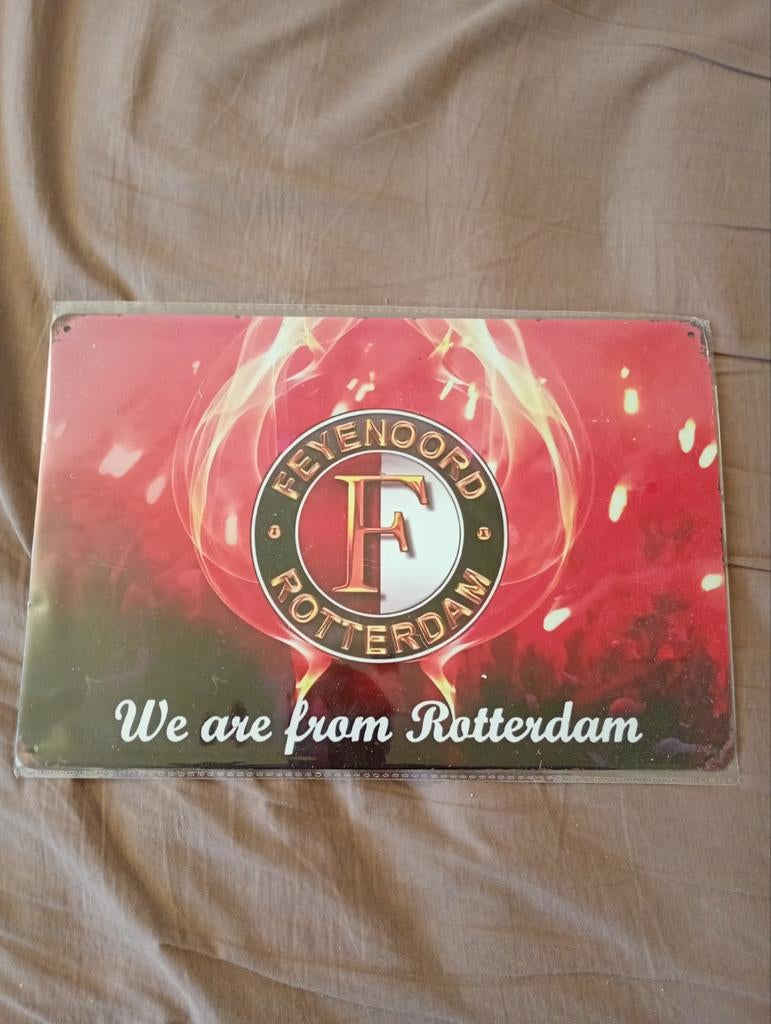 Feyenoord wandbord 20x30cm, Ophalen of Verzenden