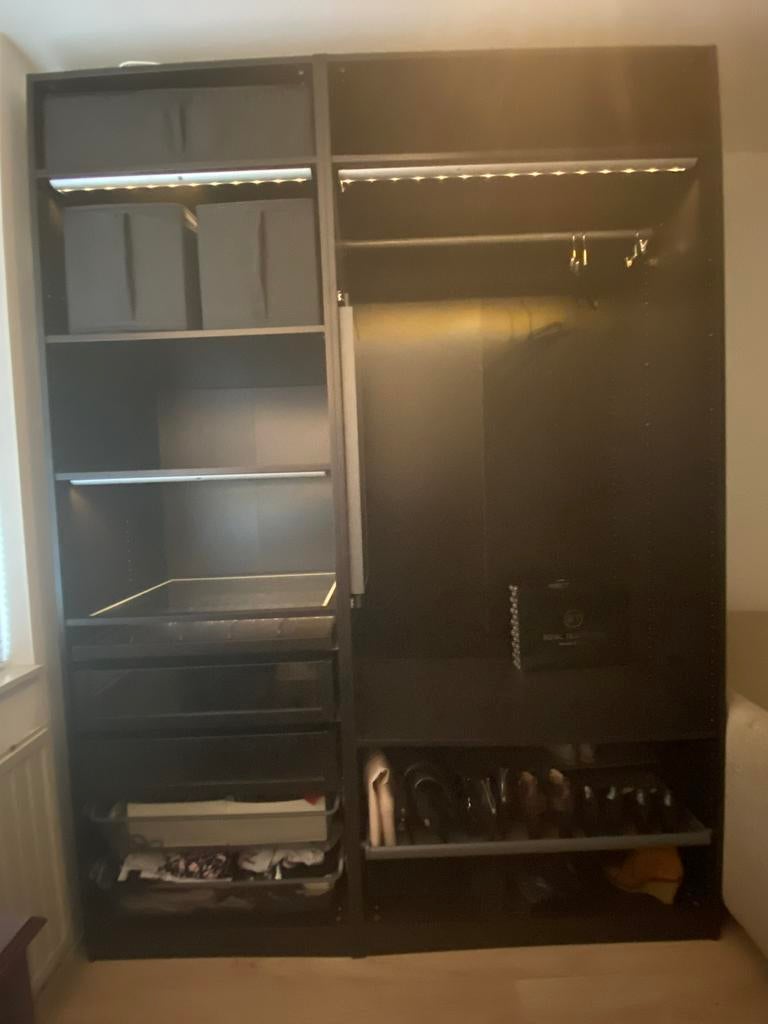 Pax zwart bruin Ikea kast inloop 237h, Huis en Inrichting, Ophalen of Verzenden, Gebruikt, 50 tot 75 cm, 200 cm of meer