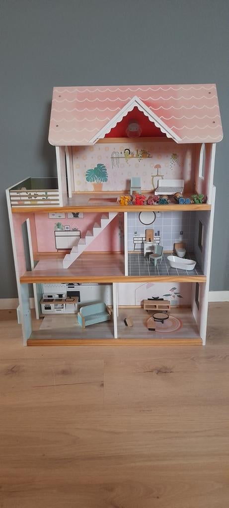 Houten poppenhuis, Ophalen, Gebruikt, Poppenhuis