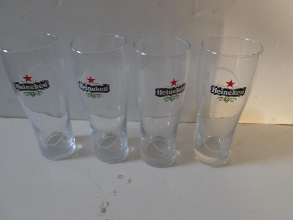 Heineken glazenset (nr.7) 4 st. Ellipse, Ophalen of Verzenden, Nieuw, Glas of Glazen, Heineken