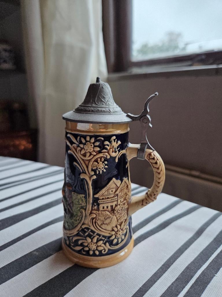 bierpul met man en vrouw, Verzamelen, Ophalen of Verzenden, Gebruikt, Pul(len), Overige merken