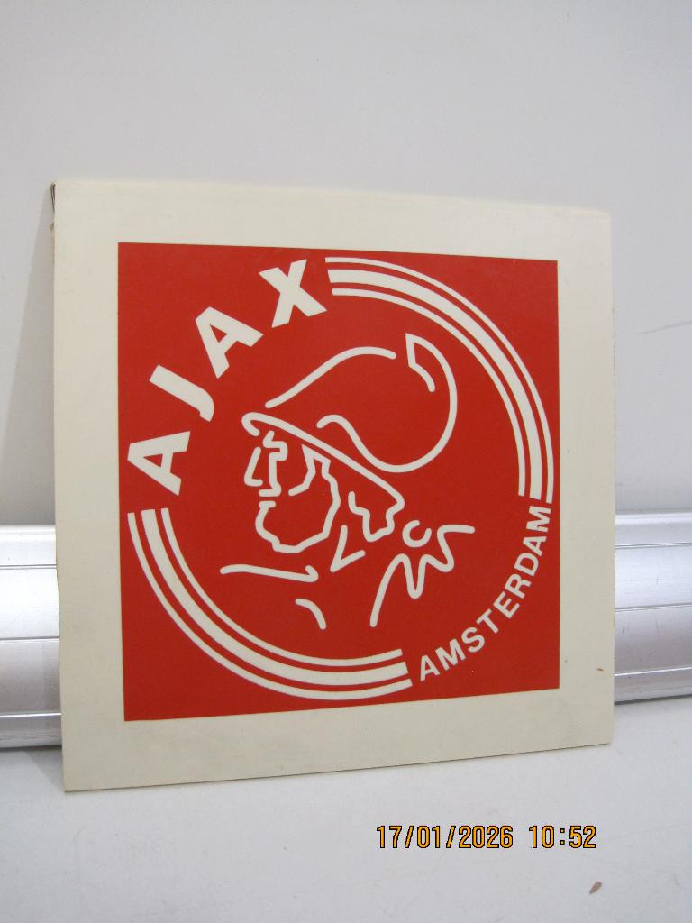ajax schilderijtje kunststof 19,5/19,5 cm (371), Ophalen of Verzenden, Gebruikt, Ajax, Poster, Plaatje of Sticker
