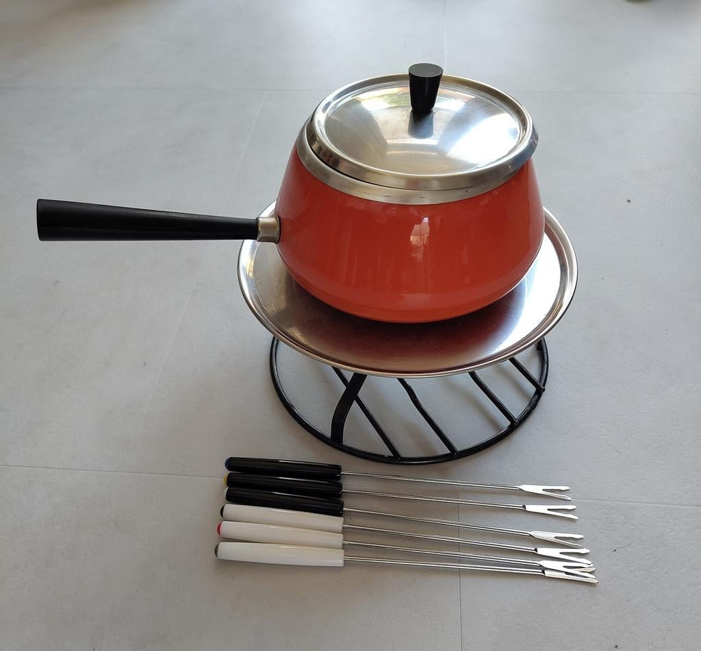 Vintage (60/70 jaren) fondueset, Ophalen of Verzenden, Brander, Fondueset