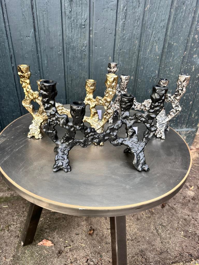 Kaarsen kandelaar PTMD nieuw, Ophalen, Zwart, Zo goed als nieuw, Metaal