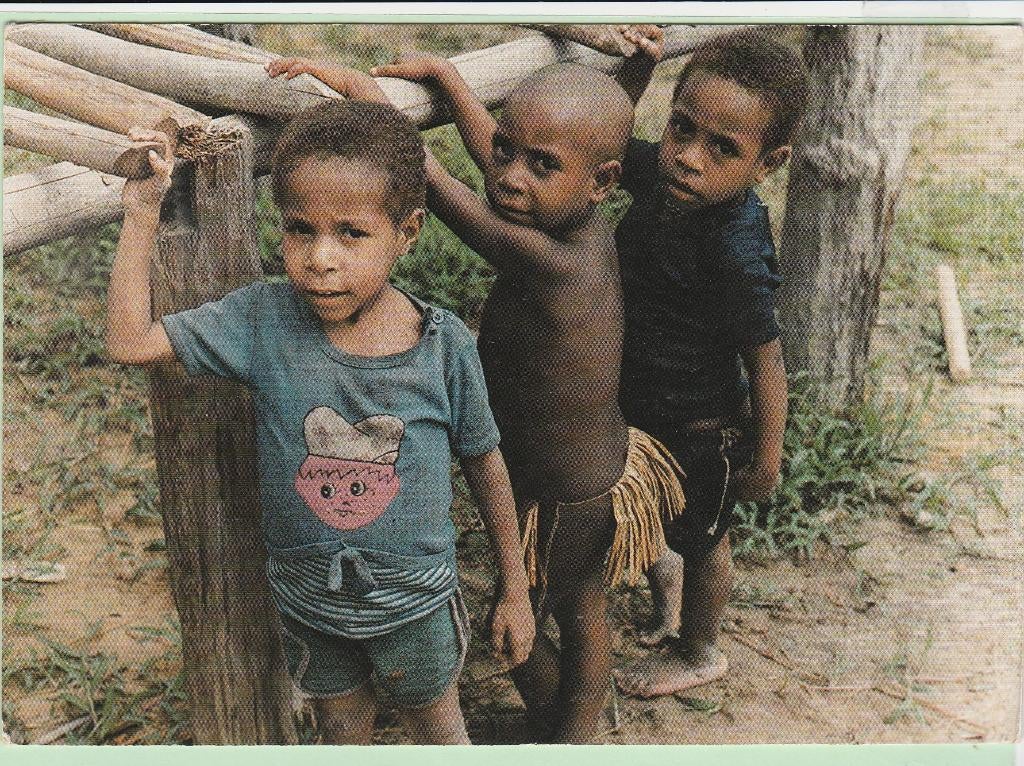 Irian Jaya (indonesia) voorm. nieuw Guinea kinderen van '99, Ophalen of Verzenden, 1960 tot 1980, Gelopen, Buiten Europa