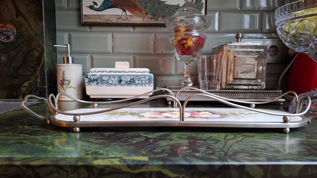 Antiek dienblad., Antiek en Kunst, Curiosa en Brocante, Ophalen of Verzenden