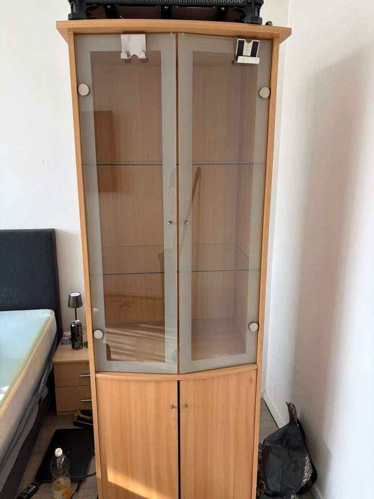 Vitrine kast, Huis en Inrichting, Kasten | Vitrinekasten, Ophalen, 50 tot 100 cm, Zo goed als nieuw, 150 tot 200 cm