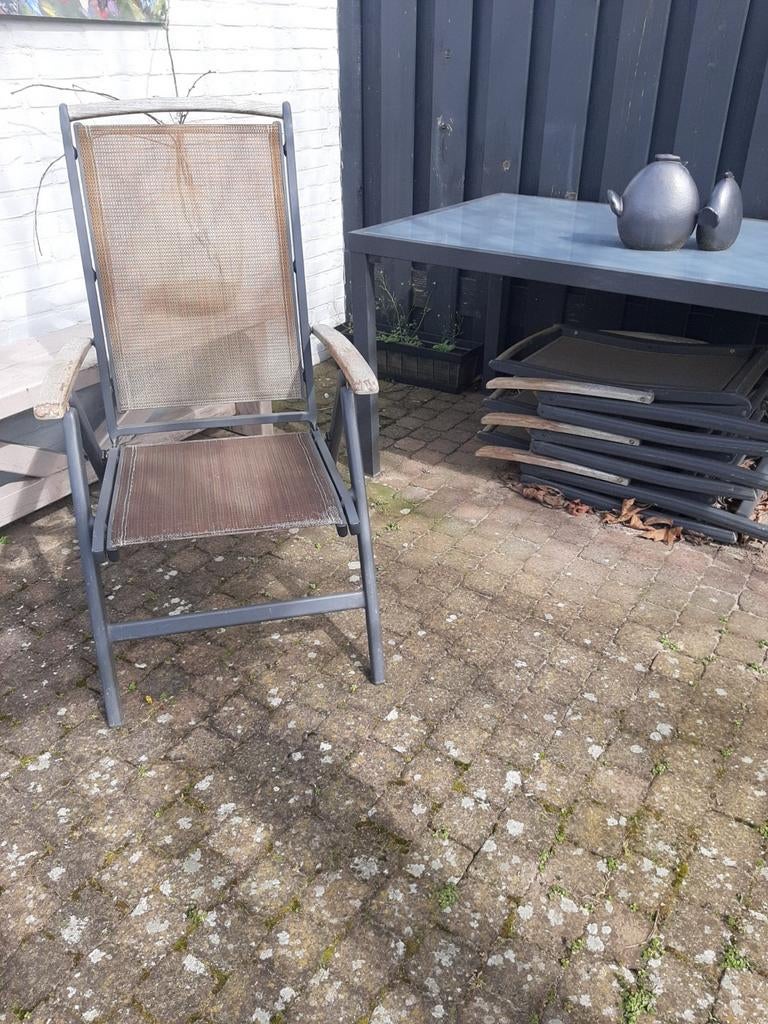 Verstelbare tuinstoelen, Tuin en Terras, Ophalen, Gebruikt, Textileen, Inklapbaar