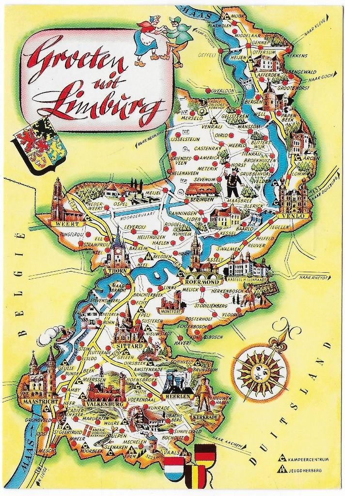 Limburg Gelopen Ansichtkaart ( B5282 ), Verzamelen, Ansichtkaarten | Nederland, Ophalen of Verzenden, 1980 tot heden, Gelopen