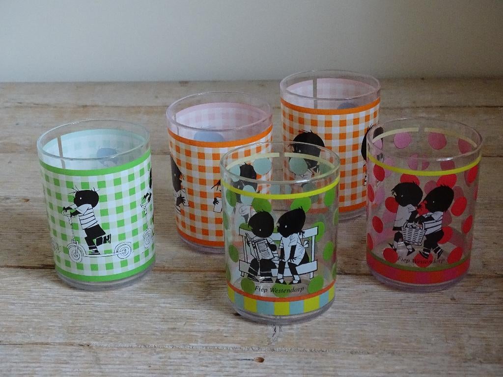 5x Beker, MEPAL, Hema, JIP EN JANNEKE, gaaf, Overige materialen, Ophalen of Verzenden, Zo goed als nieuw, Overige stijlen