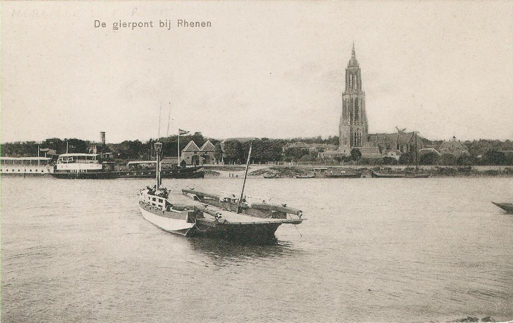 De gierpont bij Rhenen Fop Smit boot ca. 1910, Ophalen of Verzenden, Voor 1920, Ongelopen, Utrecht