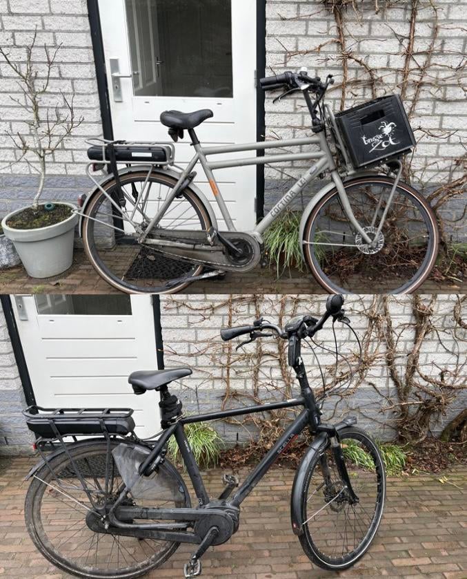 2 elektrische fietsen voor totaal €220: MORGEN OPHALEN, Ophalen, Gebruikt, Cortina, 59 cm of meer