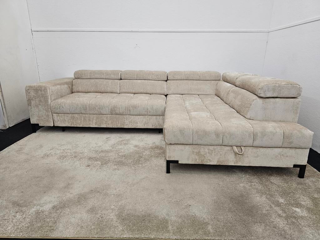 Gloednieuwe luxe hoekbank met slaapfunctie en opslag, 125 cm of meer, 125 cm of meer, Zo goed als nieuw, Info@homefriesland.nl