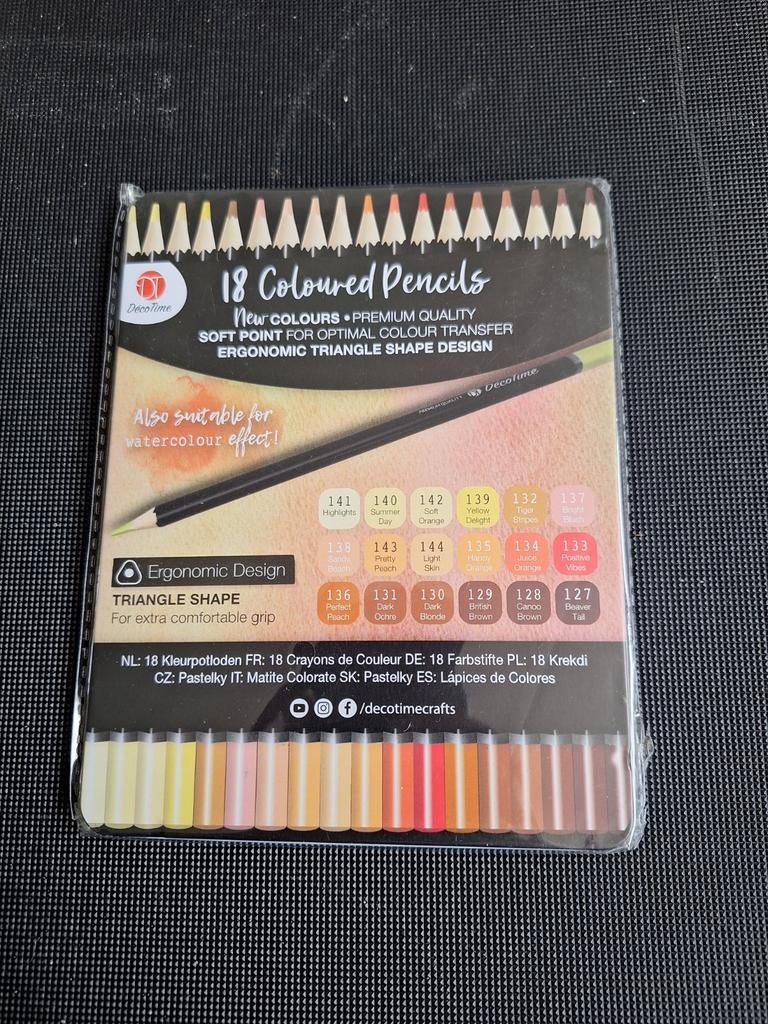 18 gekleurde potloden van Deco time, Onbekend, Nieuw, Ophalen of Verzenden, Potlood of Stift