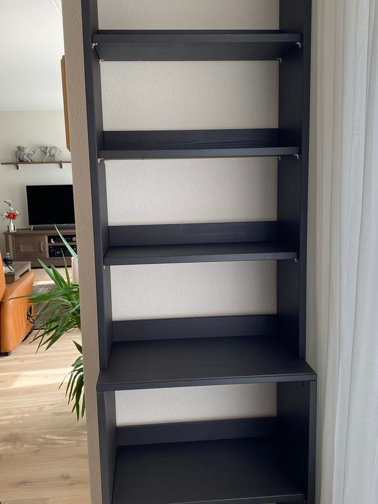 Ikea kast, donkerbruin zwart ,met planken, Ophalen, Met plank(en), Gebruikt, 200 cm of meer