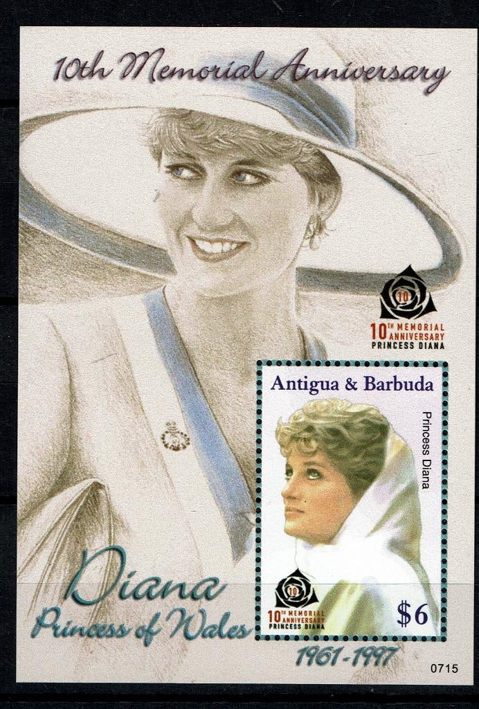 ANTIGUA 2007 PF BLOK LADY DIANA KONINGSHUIS ROYALTY, Ophalen of Verzenden, Postfris, Koningshuis