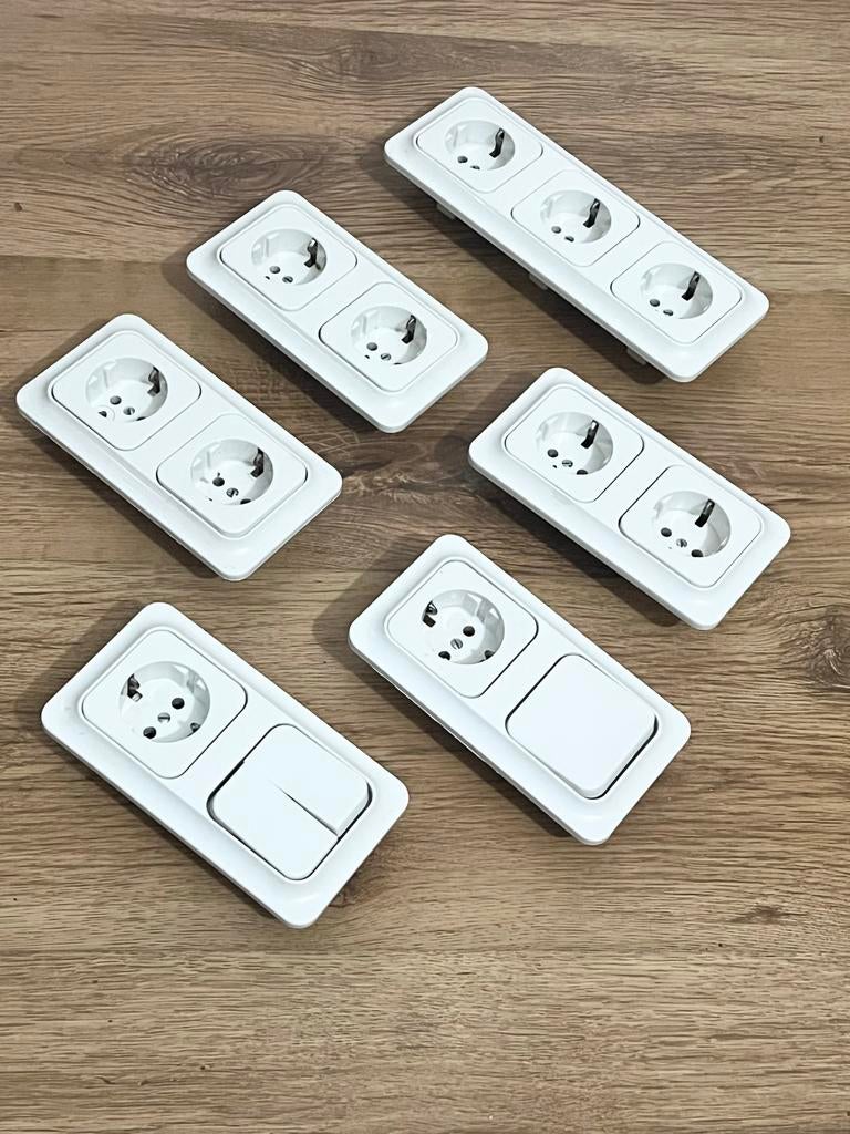 Merten  inboyystopcontacten en schakelaars - 6 stuks, Ophalen of Verzenden, Zo goed als nieuw