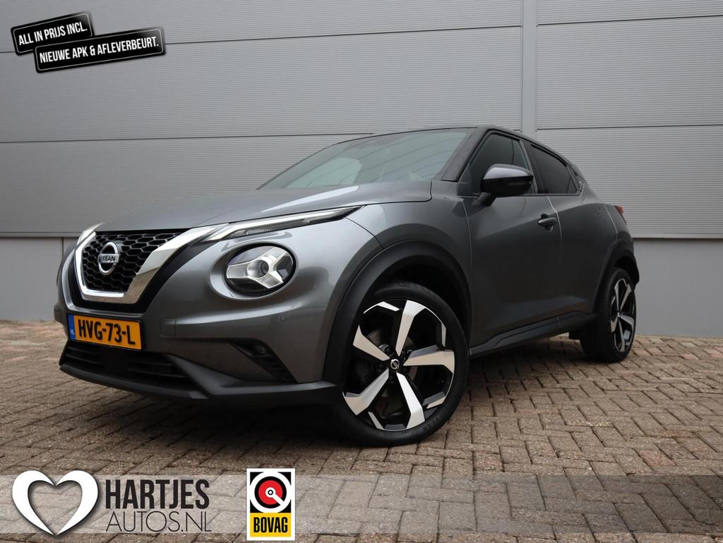 Nissan Juke 1.0 DIG-T Tekna Automaat (Vol-Opties!) Two-Tone, Met garantie (alle), Bedrijf, 3 cilinders, 638 kg