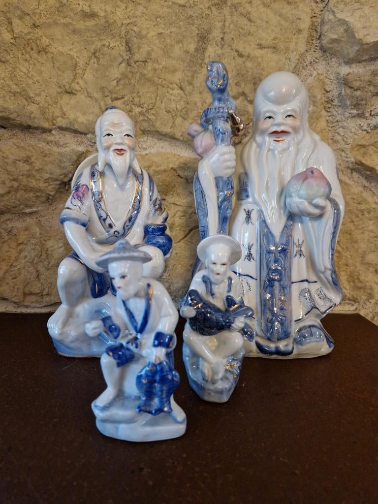 4 Chinese beeldjes porselein, Antiek en Kunst, Antiek | Porselein, Ophalen of Verzenden