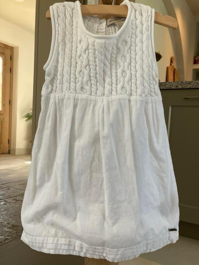 Mouwloos gebreid jurkje van Burberry, wit, Kinderen en Baby's, Ophalen of Verzenden, Zo goed als nieuw, Meisje, Jurk of Rok