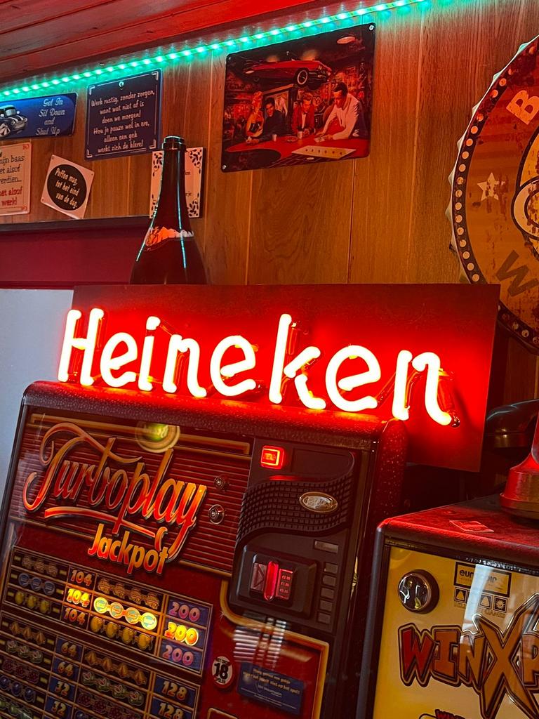 Heineken neon bord - bier - reclame bord cafe, Verzamelen, Biermerken, Ophalen of Verzenden, Gebruikt, Reclamebord, Plaat of Schild