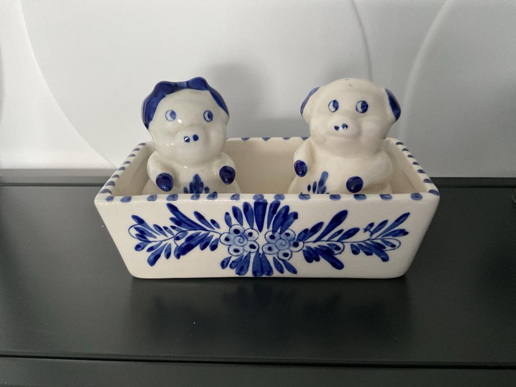 Delfts Blauw Zout- en Peperstel Varkentjes, Ophalen of Verzenden