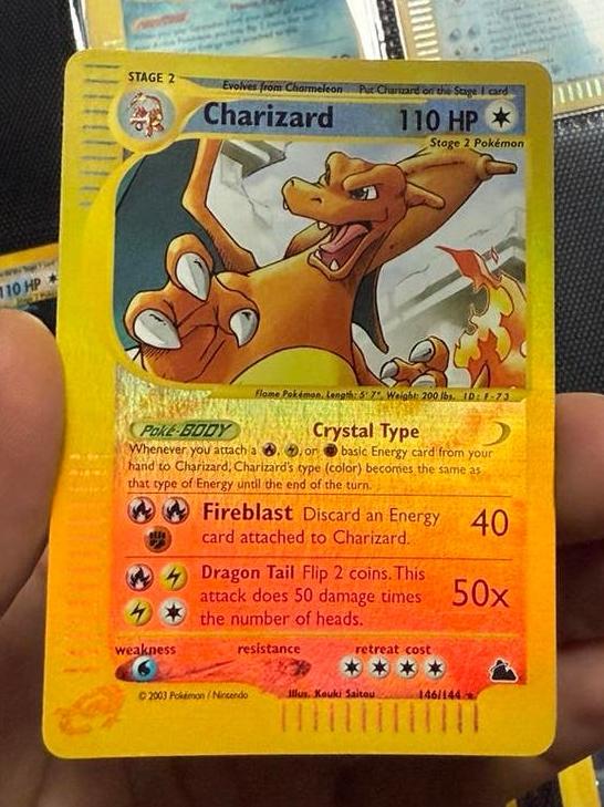 Charizard crystal reverse holo skyridge pokemon kaart, Ophalen of Verzenden, Zo goed als nieuw